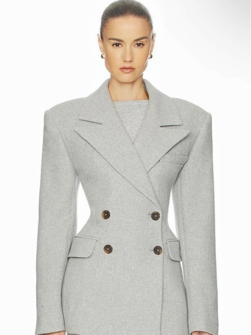 Helsa Italian Wool Blend Blazer in Light Heather